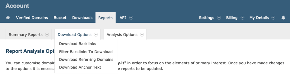 Filtering criteria implementation