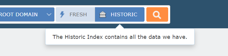Majestic Site Explorer Search Bar Index Buttons